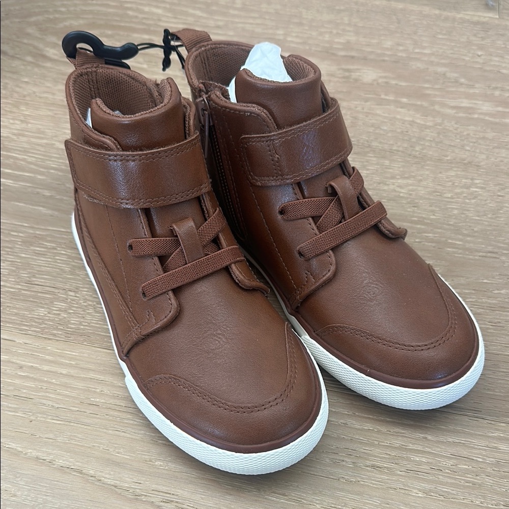 Wondernation NEW Brown Kids High-Top Sneakers Boots 12